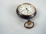 Antique Swiss Made Gunmetal Chronograph Pocket Watch 1900 Working Serial No.359