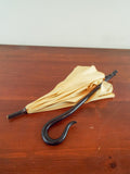 Antique Victorian Folding Carriage Cream Parasol Ebony Handle Sunbrella 1870s