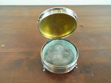 Antique Art Deco English Sterling Silver 3 Leg Round Pill Box Sydney & Co 1924