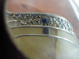 Antique 1910s British Sterling Clad Import Bronze Stone Gem Inset Bowl S & C