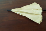 Antique Victorian Folding Carriage Cream Parasol Ebony Handle Sunbrella 1870s