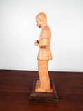 Vintage 1940s Art Sculpture European Terracotta Masked Medic Signed E Kloister