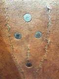 Vintage WW2 British Military Officers Heavy Leather Travel Trunk Case Lt Poupard
