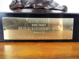 Vtg Original Russian Bronze Sculpture Young Woman Nicolai Kuvshinoff Signed Art