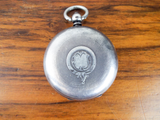 Antique English Sterling Silver Open Face Pocket Watch Victorian J B Law Railway