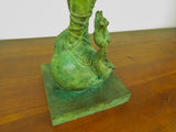Vintage Verdigris Bronze Sculpture St George & The Dragon Signed J A Finelli 78