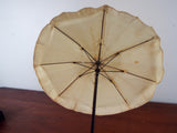 Antique Victorian Folding Carriage Cream Parasol Ebony Handle Sunbrella 1870s