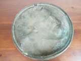 Antique Heavy 12" Bronze Metal Roundel Gentlemans Bust Wall Art 19th C Repousse