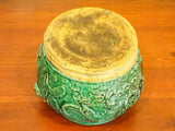 Antique Chinese Green Glazed Ginger Jar 6" Clay Container Old Kitchen Home Decor