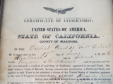 Antique Pre Civil War American Citizenship Paper Irish Immigrant California 1857