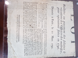 Antique French Revolutionary Poster Military Decree 1791 Original Publication