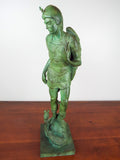 Vintage Verdigris Bronze Sculpture St George & The Dragon Signed J A Finelli 78
