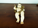 Antique Wooden German Carved Figures Set Of 3 Cherubs Putti Christmas Decor 1910