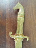 Antique Gold Gilt Brass Scimitar Letter Opener 1899 Prince Of Wales Stakes Union