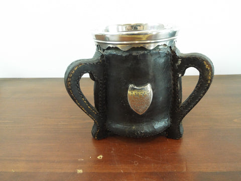 Antique American Sterling Leather On Copper Art Nouveau Tyg Trophy 1907 I H Y C