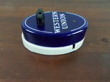 Antique Western Union Tel Co blue & White Porcelain Call Box 6 B 1910s Equipment