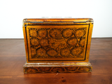 1920s 30s Asian Lacquer Jewelry Box Folding Mirror Chinese Travel Dressing Box