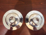 Vintage Pair Mappin & Webb Solid Sterling Armada Plates 3.75" Dishes 1968 4.4oz