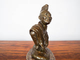 Original Iroquois Chief Bronze Sculpture Bust Signed James Regimbal Statue 1975