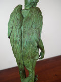 Vintage Verdigris Bronze Sculpture St George & The Dragon Signed J A Finelli 78