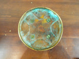 Antique 1910s British Sterling Clad Import Bronze Stone Gem Inset Bowl S & C
