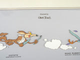 Vtg Framed Road Runner Wile E Coyote Sericel Chuck Jones Authenticated Beep Beep