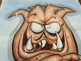Vintage Art Bizarre Oil On Canvas Monster Painting American Artist Signed ROD