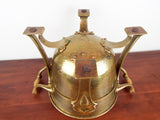 Antique Arts & Crafts Large Planter Heavy Brass Strapwork Art Nouveau Style 1900