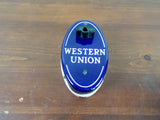 Antique Western Union Tel Co blue & White Porcelain Call Box 6 B 1910s Equipment