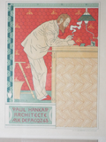 Antique Paul Hankar Color Lithograph Belgian Architect 1894 Crespin Art Nouveau