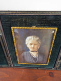 Antique Miniature Cased Painting Of A Bejeweled Lady 1920s Leather Travel Case
