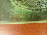 Vintage Verdigris Bronze Sculpture St George & The Dragon Signed J A Finelli 78