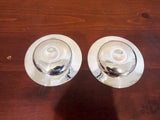 Vintage Pair Mappin & Webb Solid Sterling Armada Plates 3.75" Dishes 1968 4.4oz