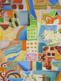 Original Abstract Art Collage Oil On Canvas Painting Signed M Guggenheim J Meyer