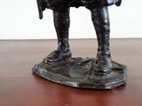 Max Blondat Bronze Sculpture WW1 French Soldier Le Pinard Signed Valsuani France