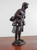 Max Blondat Bronze Sculpture WW1 French Soldier Le Pinard Signed Valsuani France