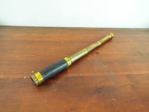 Antique WW1 Brass French Three Draw Telescope Mohrson 16X Military Officer Issue