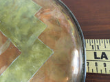 Original 1950s Handwrought Los Castillo 10.5" Platter Mixed Metal Plate Mexico1