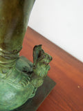 Vintage Verdigris Bronze Sculpture St George & The Dragon Signed J A Finelli 78