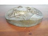 Antique Heavy 12" Bronze Metal Roundel Gentlemans Bust Wall Art 19th C Repousse