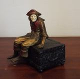 J.B. Hirsch Lador Music Box Pirate Treasure Chest Trinket Box 1920s Home Decor
