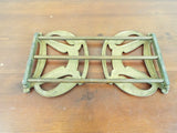 Antique 1910 Brass Art Nouveau Sliding Bookends Jugendstil Style Expanding Shelf