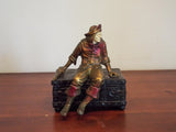 J.B. Hirsch Lador Music Box Pirate Treasure Chest Trinket Box 1920s Home Decor