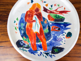 Original Gregorio Prestopino Art Pottery Charger Hand Painted Nude Bather AD 80