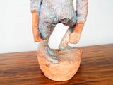 Vintage Clay Sculpture Acrobat Trapeze Art Terracotta Working Study Zuniga Style