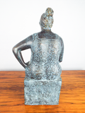 Vintage Mexican Bronze Art Sculpture Carlos Aguirre 4/8 Signed Art Rural Woman