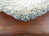 Antique 19th C North Wind Dish Platter 14" Highly Ornate Continental Silverplate