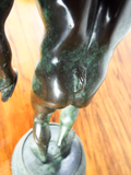 Antique 19th C 10" Bronze Art Sculpture Satyr Faun With Cymbals After Duchemin