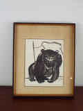 Jirayr Zorthian 1953 California Artist Signed Ink Art Vintage Bear Animal
