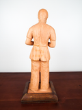 Vintage 1940s Art Sculpture European Terracotta Masked Medic Signed E Kloister